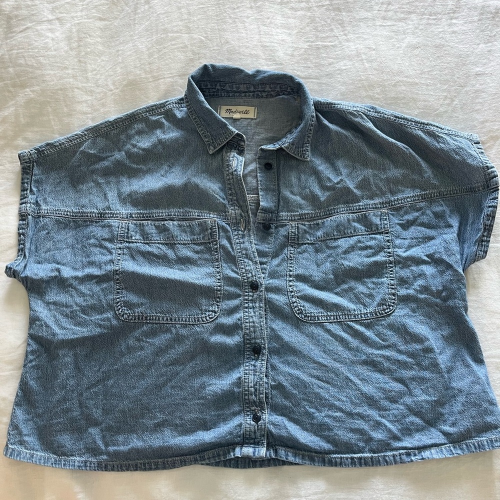 Madewell Light Blue Denim Shirt - size L